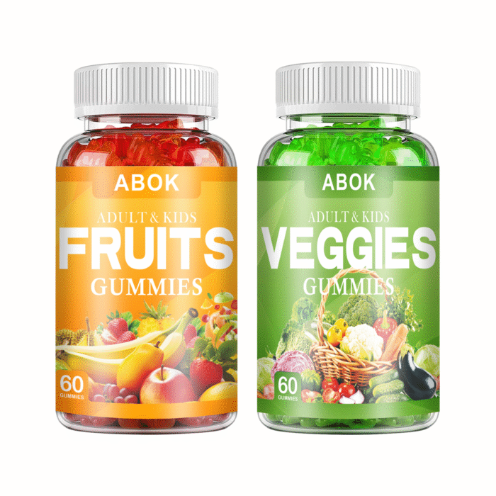 ABOK Fruit Veggie Soft Gummies Mixed Flavors 500g Healthy Snack for Adult Women Beauty Supplement