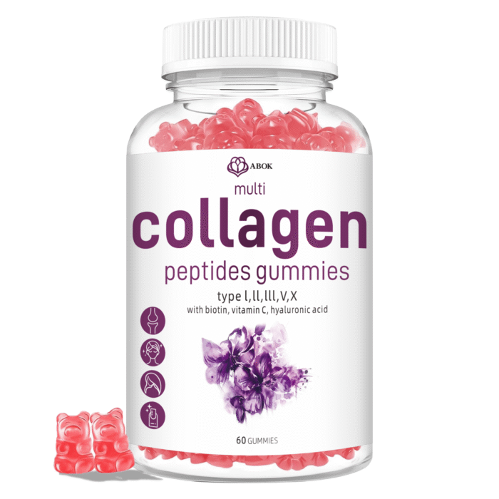 ABOK Anti-Aging Collagen Gummies for Women  Skin Nourishing Chewable Supplements 60pcs